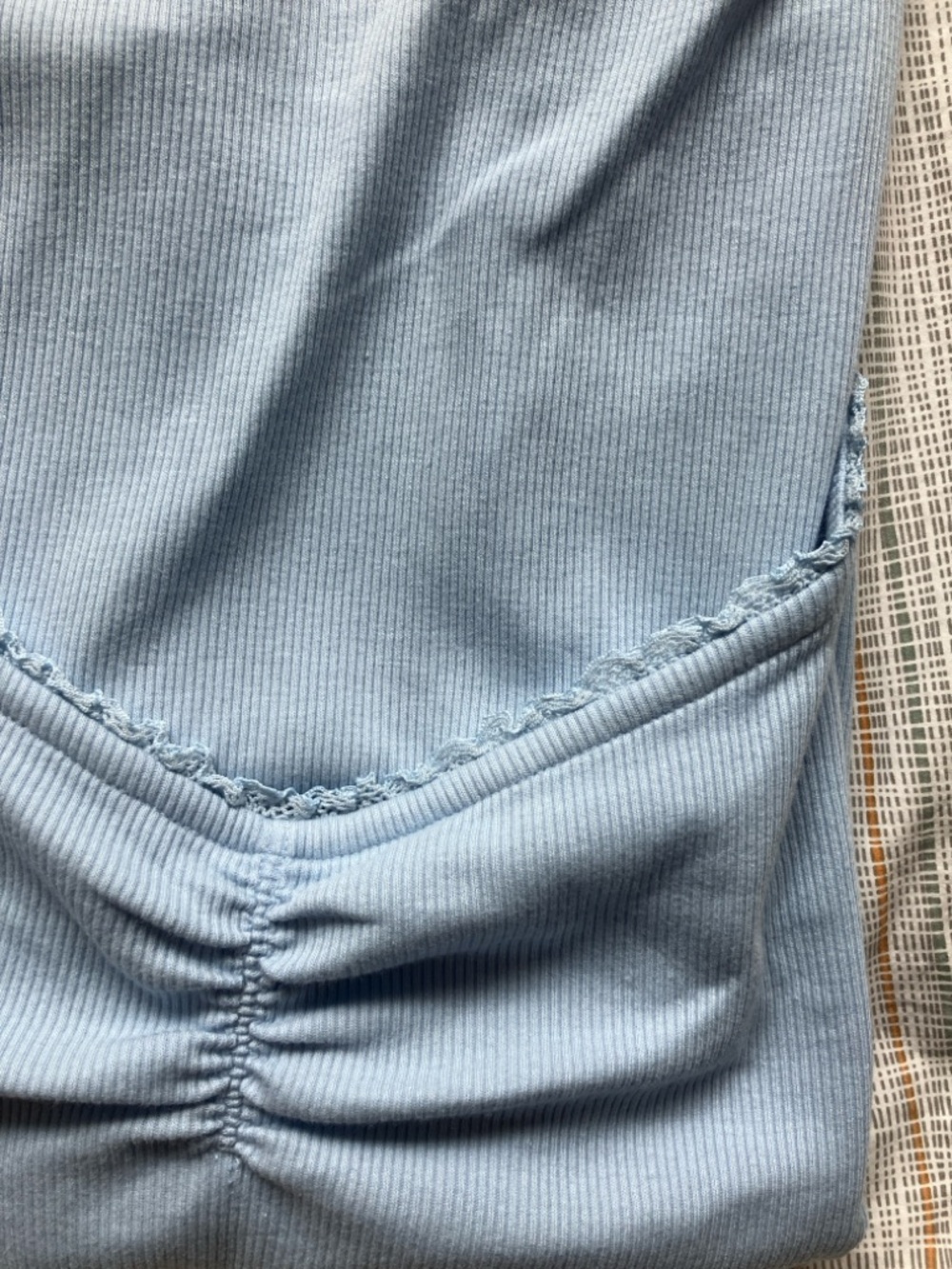 Old Navy Light Blue Ribbed Cinched-Front Tank Top size L - Picture 11 of 11